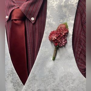 Shirt, Vest, Tie Combo. Free Boutonnière Included!
